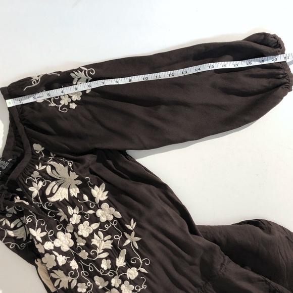 Lucky Brand Brown Cream Embroidery Dress Tunic - Picture 4 of 7